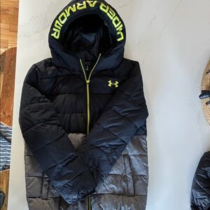 Under Armour Black and Gray Hooded Jacket